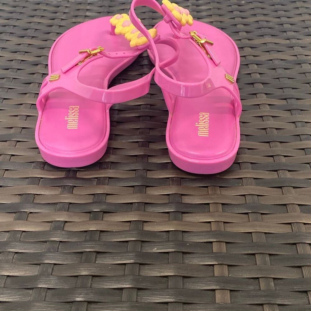 Melissa solar, spring sandals, with Daisy flowers women’s size 8 - Picture 3 of 8